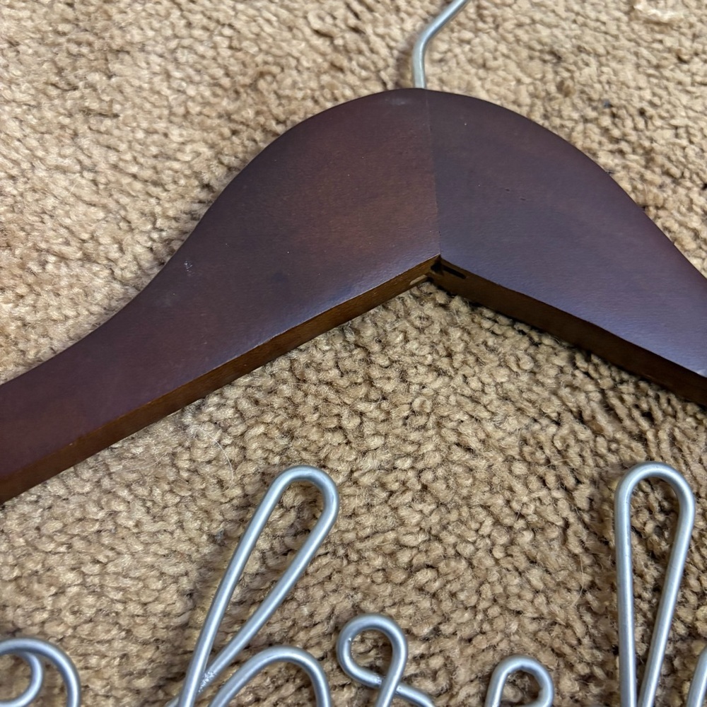 Bridal Brown Wooden Bride Hanger for Wedding Dress Cursive - Picture 3 of 7